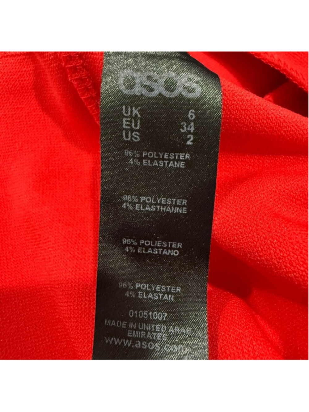 ASOS Womens Red Cross Back Corset Bodycon Dress Size 2 - Picture 10 of 10